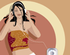 Woman listening to Cds