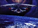 Enterprise D with planet