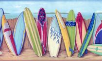Surf Board Wallpaper Border