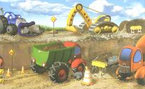 Childrens trucks & Heavy Equipment Wallpaper Border