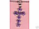CROSS - Silver - 42 Amerthyst Crystals - 18" Chain