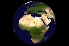 The Earth at 10,000,000 m away over Africa