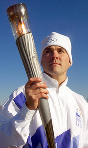 For months before the Olympic Games, runners relay the  from  to the opening ceremony.