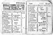Swedish calendar showing St Valentine's Day  1712
