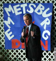 Dean speaks to a group in Emmetsburg, Iowa, on Saturday.