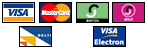 Major Credit/debit cards acepted
Including electron