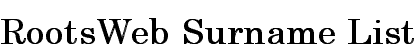 RootsWeb Surname List