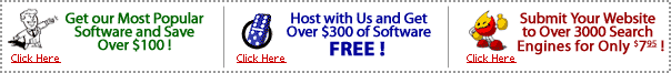 Web Design Software, Web Hosting, Domain Names, Search Engine Submission