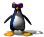 cool penguin with shades dancing