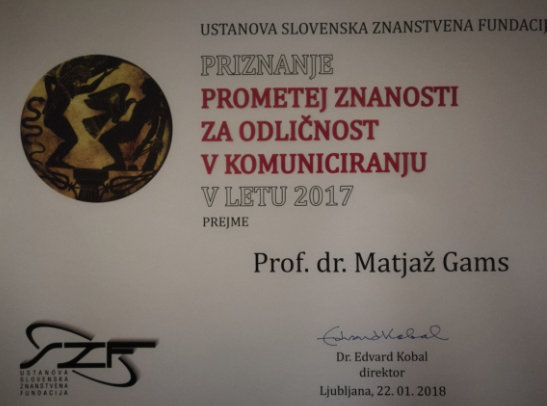 Nagrada Slovenske znanstvene fundacije – Prometej