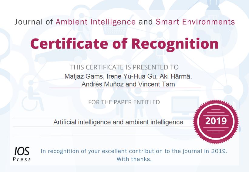 Prispevek objavljen v Journal of Ambient Intelligence and Smart Environments (JAISE)
